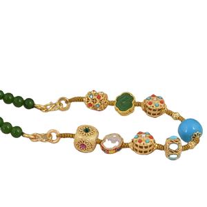 Women's Accessories Ancient Long Style Retro Grandmother Green National <strong>Jade</strong> Marrow Beads <strong>Necklace</strong> - Product Image 1