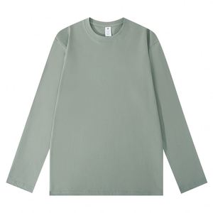 เสื้อยืดแขนยาวทรงหลวมสีพื้นหนาสำหรับฤดูใบไม้ร่วง  ผ้าคอตตอน 230 กรัม  คอกลม  สตรีทแวร์  ทรงโอเวอร์ไซส์  ผ่านการซักแล้ว  รับสกรีนโลโก้แบรนด์ - Product Image 3