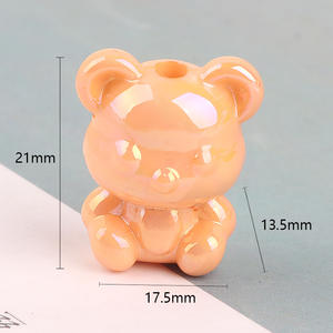 <b>Color</b> Cute Bear Beaded Bracelet Necklace Handmade DIY Cartoon Bear Mobile Phone Chain Accessories Loose Beads - Product Image 3