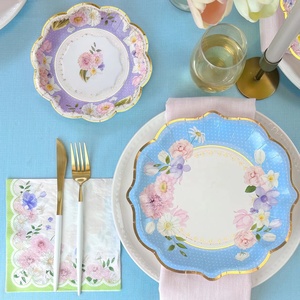 DAMAI New Design Disposable Tea Party Flower Paper Plate Wedding Birthday Party Paper Plate&Decorations Tableware - Product Image 6