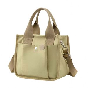 Plain Cotton Bags Women Recycled Reusable Fabric Embroidered Tote Canvas Bag With Shoulder Strap - Product Image 4