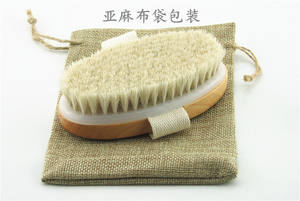 Cepillo de <span class=keywords><strong>Baño</strong></span> de Crin de <span class=keywords><strong>Caballo</strong></span> Natural Pura de Alta Calidad con Mango de Bambú para Limpieza Corporal, Eliminación de Olores y Deshumidificación - Product Image 4