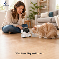 Robot caméra WiFi pour animaux de compagnie, robot de surveillance à distance mobile avec audio bidirectionnel et détection de mouvement, vidéo HD