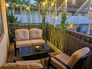 Cortina de Luces LED de Navidad para Exteriores, 3x3m, con Control Remoto USB, 300 LED, Efecto Cascada, Estrellas Centelleantes - Product Image 5