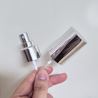 Tête de pompe pulvérisatrice argentée métallisée 24/410 - Buse de parfum en aluminium électroplaqué brillant pour flacon cosmétique