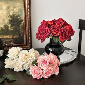 Fleurs artificielles, bouquet de mariée vintage en rose, aspect réaliste pour les centres de table à la maison, les arrangements, la décoration de fête de mariage - Product Image 2