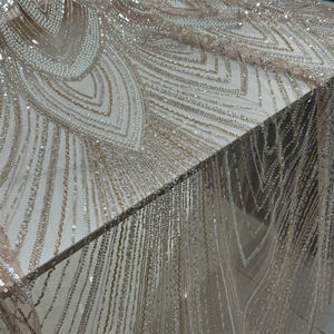 <span class=keywords><strong>2025</strong></span> יוקרה אישית פוליאסטר רקמה חתונה בד פרח 3D חרוזים פאייטים תחרה בגדים בריא אישית חומר ארוג - Product Image 2