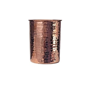<b>Copper</b> Tumbler Modern Design Pure Hammered Round Glass Drink ware <b>Copper</b> Glass <b>Cup</b> Wholesale Manufacturer Metal Tumbler - Product Image 3