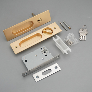 Poignée de <span class=keywords><strong>porte</strong></span> <span class=keywords><strong>coulissante</strong></span> moderne de luxe en fer et zinc, corps de serrure noir, installation facile, garantie 3 ans, conception ambidextre pour - Product Image 6