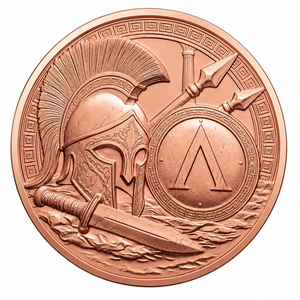 Pièce de monnaie Spartan Guerriers de l'Histoire en Cuivre Pur 999 de 1 oz, Relief 3D, Coloration UV, Effet Proof-like, Art Métallique Légendaire - Product Image 5
