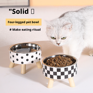 Tigela Ecológica de Plástico Sólido e Aço Inoxidável para Gatos e Cães, Grande Diâmetro, Antichoque, Impermeável, Alimentador de Ração e Água para Animais de Estimação, Atacado - Product Image 2