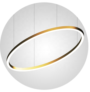 Cercle <span class=keywords><strong>de</strong></span> suspension LED moderne élégant avec grande courbe distinctive et <span class=keywords><strong>forme</strong></span> ovale télécommande petite taille <span class=keywords><strong>de</strong></span> lampe - Product Image 2