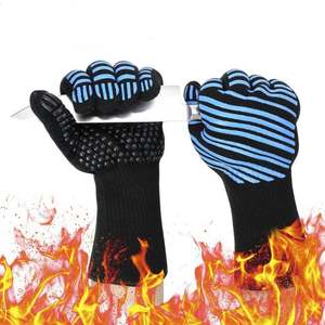 RAYBIN personalizado Reversible ignífugo de silicona resistente al calor guantes de barbacoa para parrilla Premium - Product Image 5