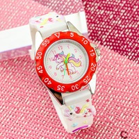 Montre à quartz pour enfants, licorne 3D mignonne, étanche, apprentissage du temps, analogique, bracelet en silicone souple, montre de dessin animé pour filles, montres pour étudiants