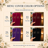 Menu de bar de mariage personnalisé en velours, menu de boissons pliable avec logo personnalisé, menu de cocktails de luxe, décoration de bar pour réception de mariage