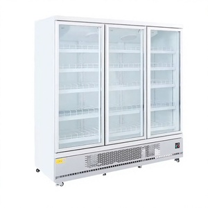Tienda de conveniencia Congelador vertical Refrigerador de exhibición comercial Escaparate de supermercado Refrigerador de bebidas con puerta de vidrio - Product Image 1