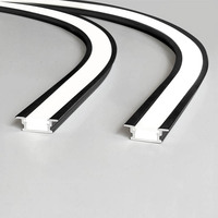 Profilé pliable flexible personnalisé Profilé en aluminium à canal LED encastré en plâtre avec revêtement en silicone