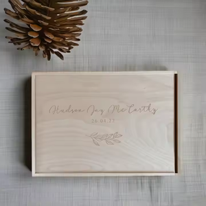 Customized Wooden Slide <strong>Box</strong> Personalized Baby Gift Newborn <strong>Memory</strong> <strong>Keepsake</strong> <strong>Box</strong> Wooden Souvenir Storage Container Photo Organizer - Product Image 6