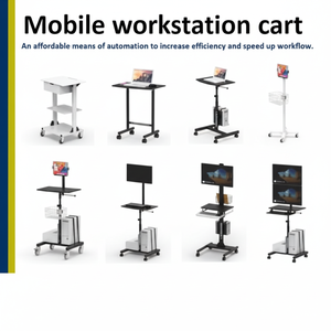 Chariot mobile pour ordinateur portable en métal extensible multifonctionnel avec hauteur réglable et couvercle amovible pour diffusion en direct - Product Image 1