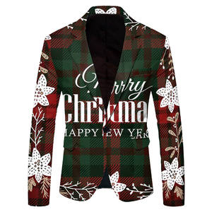 Nueva llegada de alta calidad de los hombres florales <span class=keywords><strong>Blazer</strong></span> vestido de fiesta traje chaqueta con muescas solapa Slim Fit elegante Top traje para hombre - Product Image 6