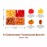 24 Grids Perlengkapan Manik-manik DIY Tema Thanksgiving Musim Gugur, Manik-manik Tanah Liat Labu Daun Maple, Set Manik Spacer untuk Pembuatan Perhiasan Gelang