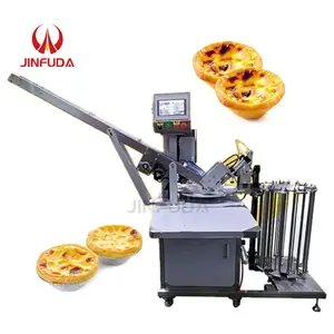 Peralatan toko roti Sistem PLC mesin pembuat kerang Tartlet telur penggunaan komersial baki Tart telur terlaris dan robot efisien