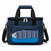 Nouvelle sacoche isotherme portable en cuir, style japonais, imprimé poisson, pour boîte à lunch, bento et canettes, étanche, pour l'extérieur