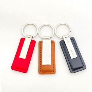 Custom Embossed Logo PU Leather Keychain Promotional Car Keychain <b>Gift</b> - Product Image 3