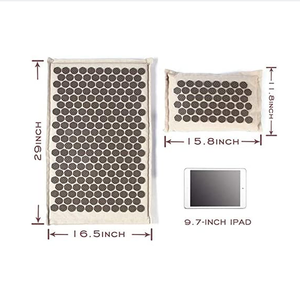 Set bantal dan matras akupresur karet alam, alas kaki akupunktur dan Set bantal Linen - Product Image 3