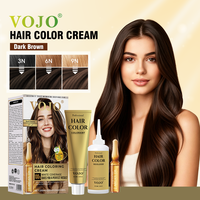 VOJO Grosir & OEM 100ml*2 Krim Pewarna Rambut Permanen dengan Minyak Argan Tahan Lama Menutup Uban Populer di Negara-negara GCC