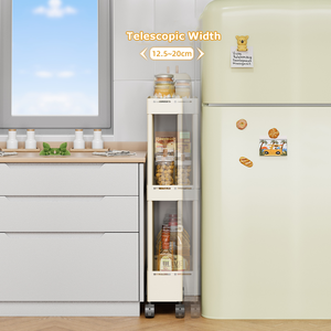 Chariot de rangement mobile en acier au carbone à largeur réglable pour espaces étroits, idéal pour la <span class=keywords><strong>cuisine</strong></span>, vente en gros, OEM, ODM, logo personnalisé - Product Image 5