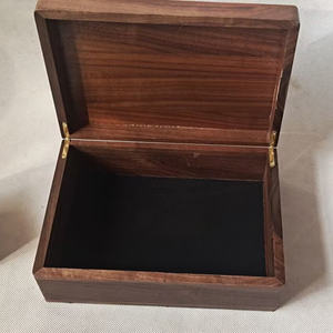 Sang Trọng Óc Chó Gỗ Cứng Lưu Trữ Ngực Bao Bì Hộp Quà Tặng Cho Đồ Trang Sức Đính Kho Báu Hình Ảnh Đồ Trang Sức Bằng Gỗ Hộp Với Bản Lề Nắp - Product Image 3