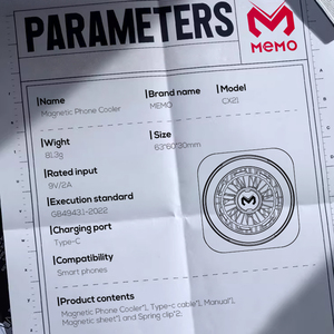 Refroidisseur de téléphone magnétique MEMO CX21 à semi-conducteurs 18W avec clip détachable pour dissipation thermique des téléphones portables - Product Image 6