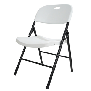 Set di Sedie Pieghevoli da Esterno ZDY-77 di Grado Commerciale con Telaio in Metallo e Design Impermeabile in Nero/Bianco - Product Image 2