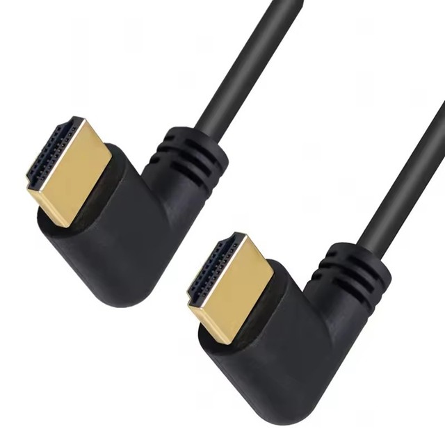 90 Degree HDMI 2.0 Male to Male Cable, 1.5Ft / 50cm Gold Plated High Speed HDMI Male Right Angle to Male Left Angle Cable 60Hz
