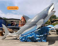 Modèle de requin réaliste animatronique requin blanc avec mouvements et sons personnalisé en usine
