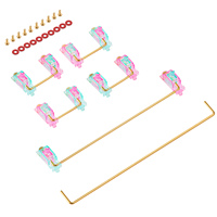 DUROCK Stabilisateur de clavier à vis V2 Miami Vice Teal Pink Mix pour montage sur PCB 2U 6.25u 7U 3U Barre d'espace Stabilisateurs RVB rétroéclairés programmables filaires