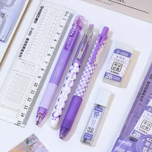 SHANDS Set alat tulis ujian penghapus Gel pena pensil penggaris Hadiah Set hadiah anak-anak