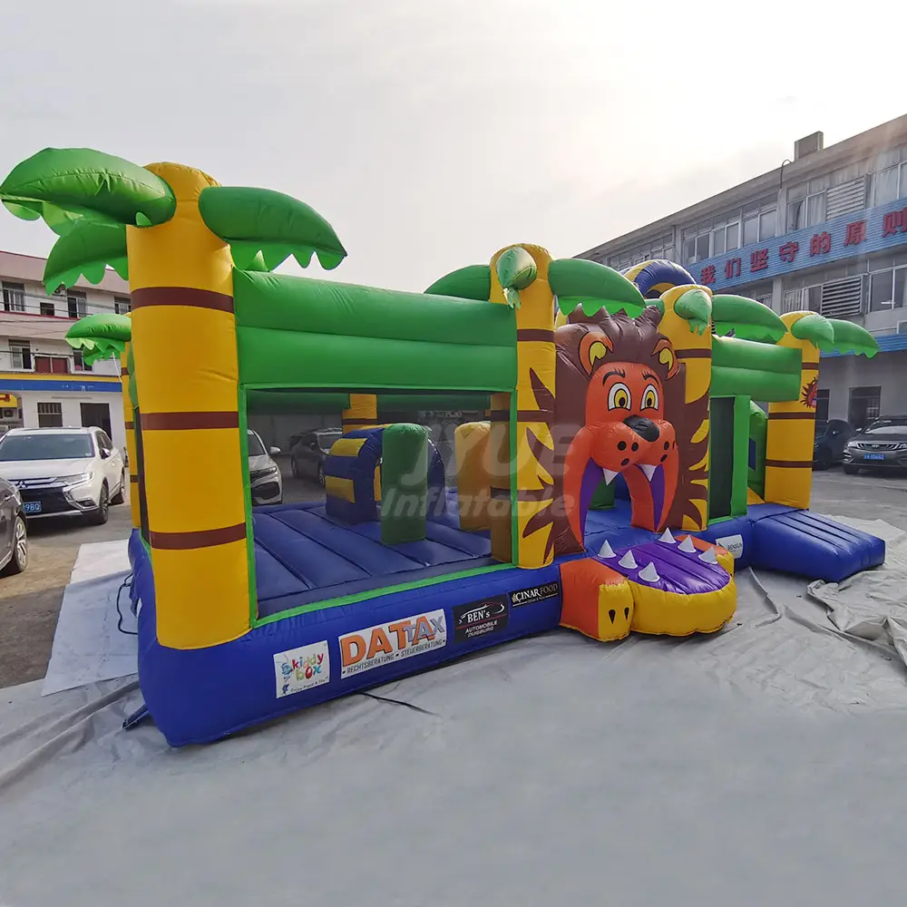 Lion Adventure Infla table Combo Aktivitäten Bounce House Mit Slide Moonwalk Bouncer Zum Verkauf