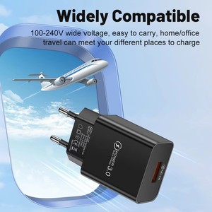 Chargeur mural USB QC3.0 de 18W, adaptateur de charge rapide pour <span class=keywords><strong>iPhone</strong></span> 13 12 <span class=keywords><strong>XS</strong></span> XR, Xiaomi, Samsung, HUAWEI, OPPO, prise d'alimentation de voyage - Product Image 2