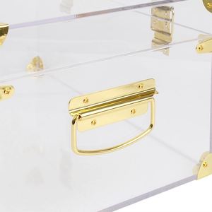 Industry Golden Supplier Eco-Friendly Rectangle Injection-Molded <b>Clear</b> Acrylic Trunk <b>Box</b> Storage Gold Metal Accessories Decor - Product Image 6