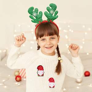 Vendita all'ingrosso di piccole patch ricamate in ferro su disegni di natale hohohoho borse Jeans toppe in tessuto ricamato per cappello da donna - Product Image 5