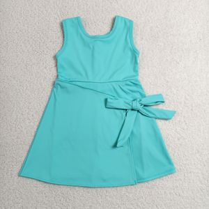 Robe pour petite fille GSD3876 rts Boutique, cyan, imprimé uni, vente en gros, robe sans manches pour bébé fille, robe pour enfant - Product Image 4