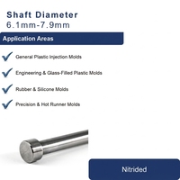 Pasador Expulsor Estándar MISUMI 38CrMoAl con Superficie Nitrurada, Dureza 800HV-950HV, 6.1-7.9mm, Pasador de Molde para Moldeo por Inyección de Plástico