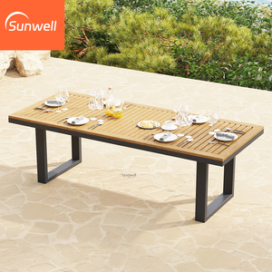 Set <span class=keywords><strong>da</strong></span> Pranzo di Lusso in Alluminio per Esterni <span class=keywords><strong>con</strong></span> Tavolo e <span class=keywords><strong>Sedie</strong></span> Portatili Resistenti alle Intemperie e ai Raggi UV per Balcone, Giardino e Patio - Product Image 2