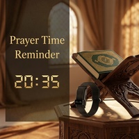 ITASBEEH Compteur de poignet SQ968 avec affichage de l'heure et alarme Azan, Compteur de Tasbih arabe, Cadeau islamique
