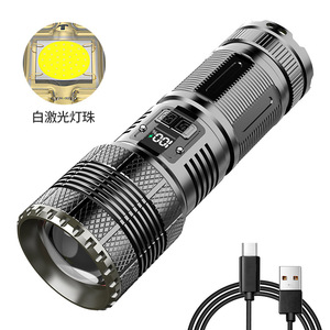 ไฟฉายอเนกประสงค์พร้อมจอแสดงผลการชาร์จ USB ไฟท้ายแบบ COB ซูมแบบออปติคอล อลูมิเนียมอัลลอยด์แบบชาร์จไฟได้ ไฟ LED สีขาวสำหรับกลางแจ้ง - Product Image 3