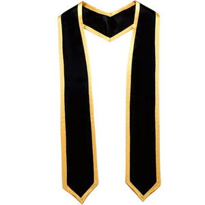 Étole de graduation en forme de V, écharpe de chorale unie, châles de couleur unie pour lycéens, étudiants en licence et master, idéale pour le clergé d'église et les mariages - Product Image 2