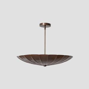 Lustre suspendu Sputnik concave en laiton à six lumières, style Mid-Century Modern, fait main, pour la maison, le bureau, LED - Product Image 1