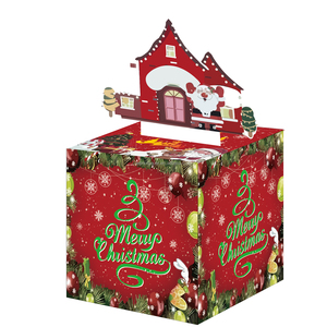 Christmas <strong>Pop</strong> up Money <strong>Box</strong> With Santa House Design Pull Out Cash Gift <strong>Card</strong> Holder for Holiday Party Favors and Kids Surprises - Product Image 1